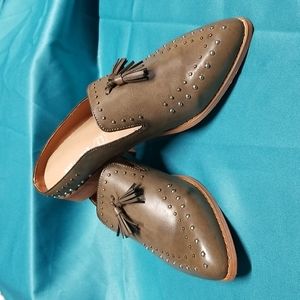 Leather upper mules